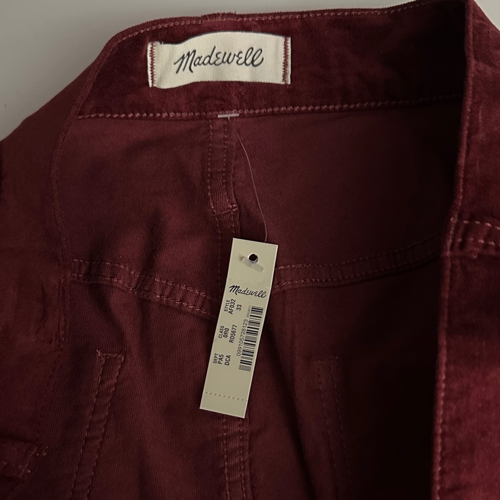 Women's Madewell Burgundy Corduroy Skirt - Picture 3 of 4
